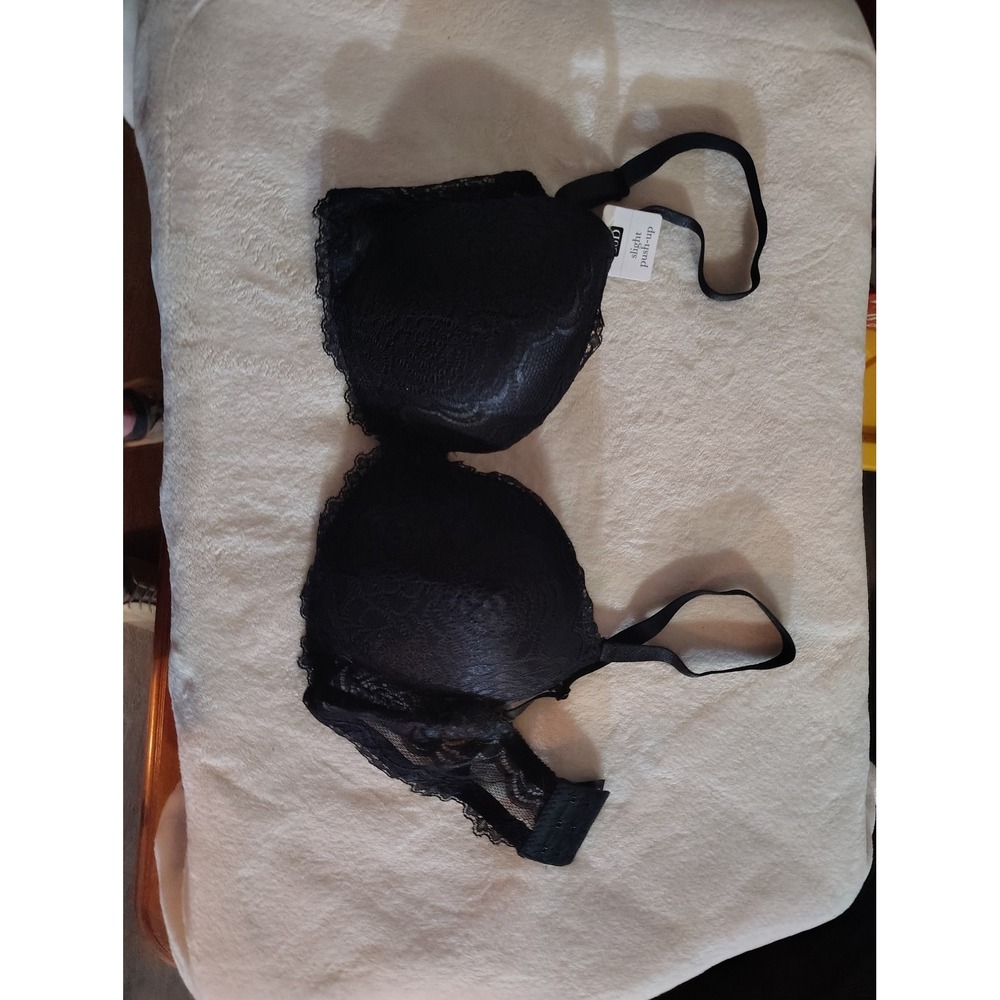 Auden Women Black Lace Slight Push-Up Underwire Bra‎ 36D Floral Intimates